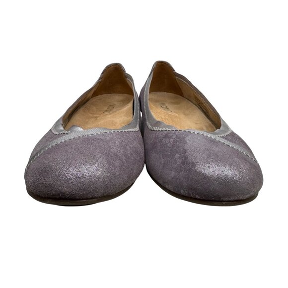 Vionic Caroll Sparkle Purple Round Toe Orthaheel  Ballet Flats Women Size US 7 - Picture 4 of 9